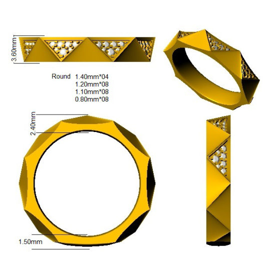 SR2539 — Ring - 9k Yellow Gold detail