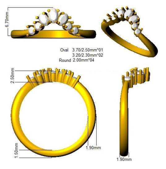 SR2613 — Ring - 9k Yellow Gold detail