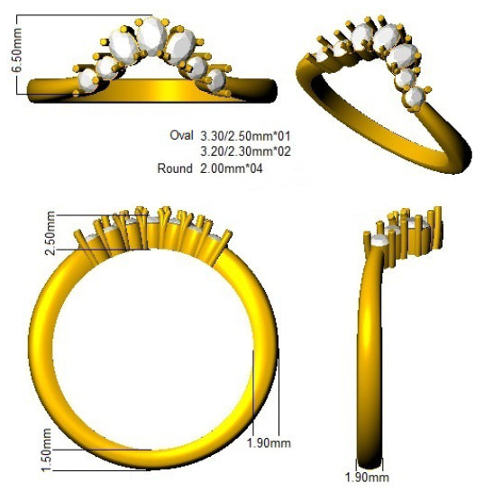 SR2614 — Ring - 9k Yellow Gold detail
