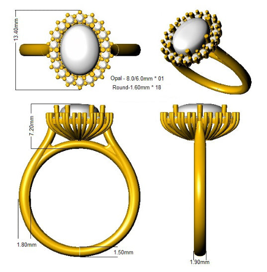 SR2631 — Ring - 9k Yellow Gold detail