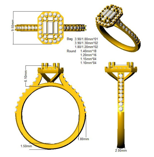 SR2681 — Ring - 9k Yellow Gold detail