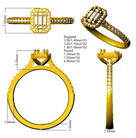 SR2684 — Ring - 9k Yellow Gold detail