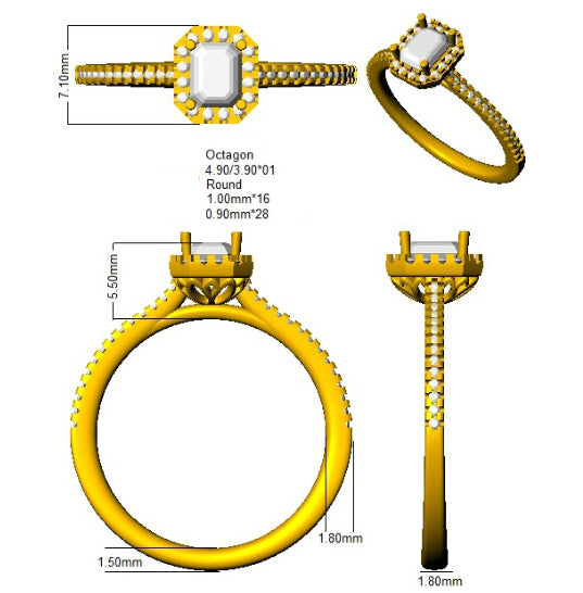 SR2691 — Ring - 9k Yellow Gold detail