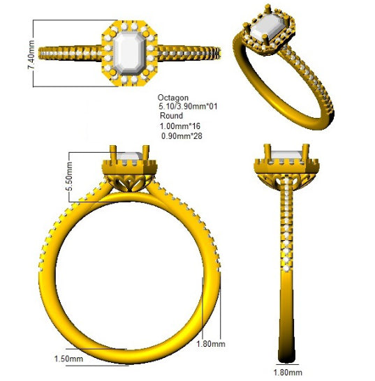 SR2692 — Ring - 9k Yellow Gold detail
