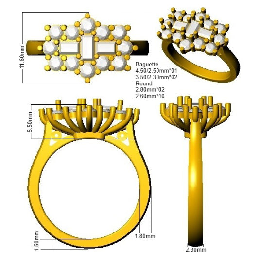 SR2705 — Ring - 9k Yellow Gold detail