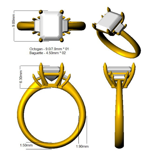 SR278 — Ring - 9k Yellow Gold detail