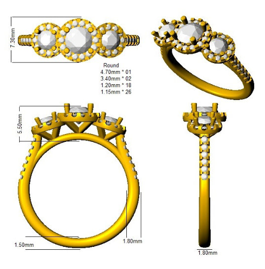 SR2784 — Ring - 18k Yellow Gold detail