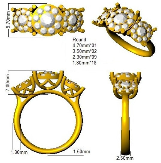 SR2794 — Ring - 9k Yellow Gold detail