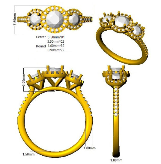 SR2796 — Ring - 9k Yellow Gold detail