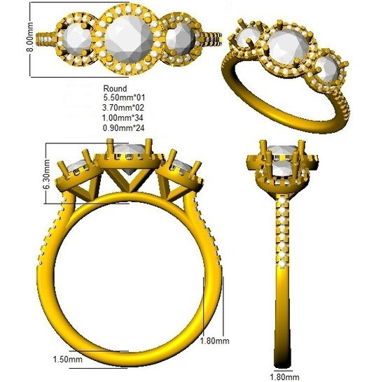 SR2797 — Ring - 18k Yellow Gold detail