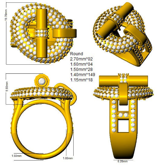 SR2799 — Ring - 9k Yellow Gold detail