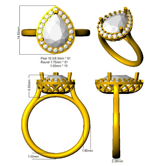 SR2801 — Ring - 9k Yellow Gold detail