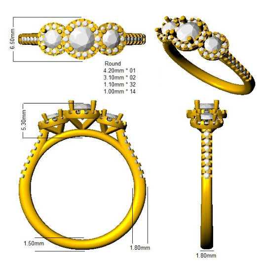 SR2806 — Ring - 950 Platinum detail