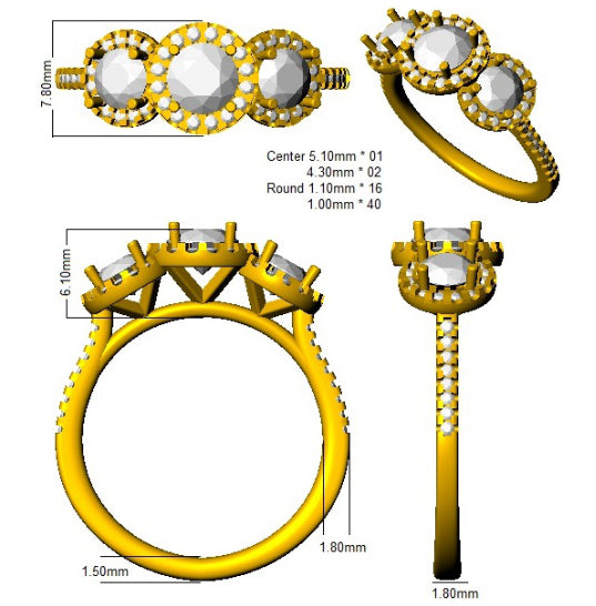SR2830 — Ring - 9k Yellow Gold detail