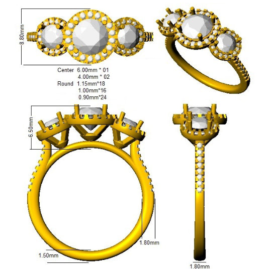 SR2838 — Ring - 9k Yellow Gold detail