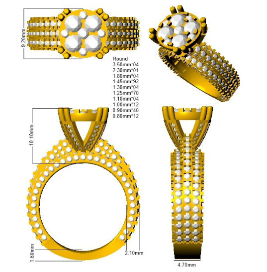 SR2843 — Ring - 9k Yellow Gold detail