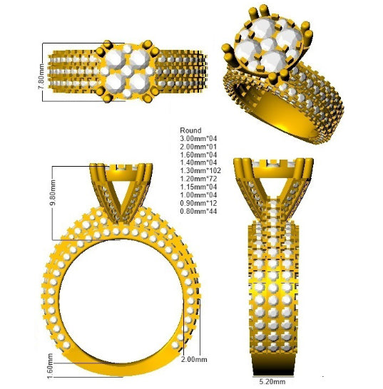 SR2844 — Ring - 9k Yellow Gold detail