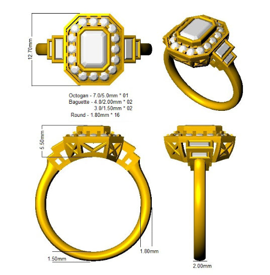 SR2859 — Ring - 9k Yellow Gold detail