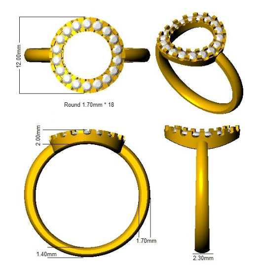 SR2874 — Ring - 9k Yellow Gold detail