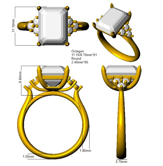 SR2877 — Ring - 9k Yellow Gold detail