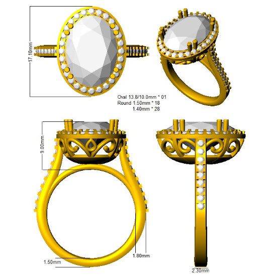 SR2889 — Ring - 9k Yellow Gold detail