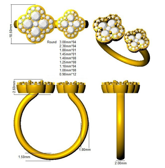 SR2905 — Ring - 9k Yellow Gold detail