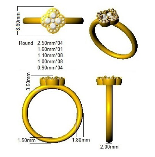 SR2906 — Ring - 9k Yellow Gold detail