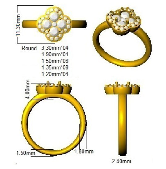 SR2908 — Ring - 9k Yellow Gold detail
