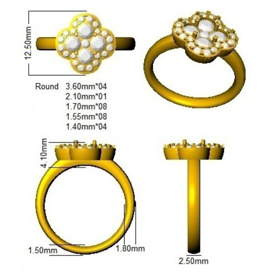 SR2909 — Ring - 9k Yellow Gold detail