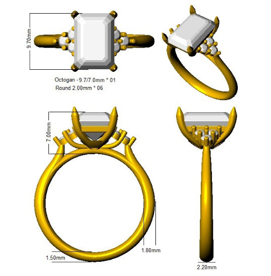 SR2918 — Ring - 9k Yellow Gold detail
