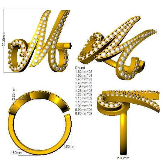 SR2940-M — Ring - 9k Yellow Gold detail