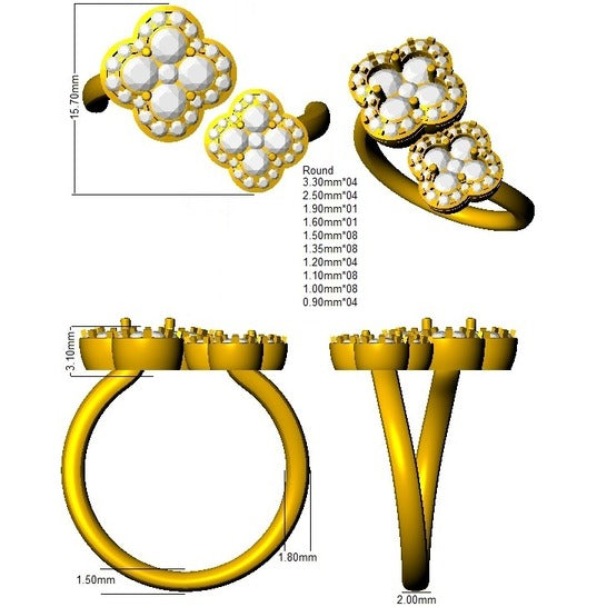 SR3014 — Ring - 18k Yellow Gold detail