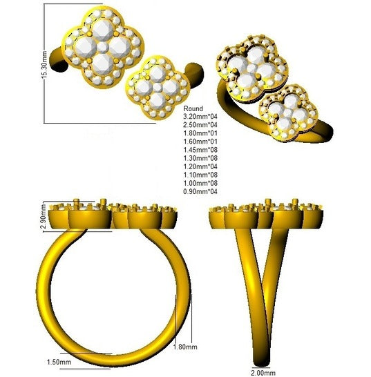 SR3015 — Ring - 9k Yellow Gold detail