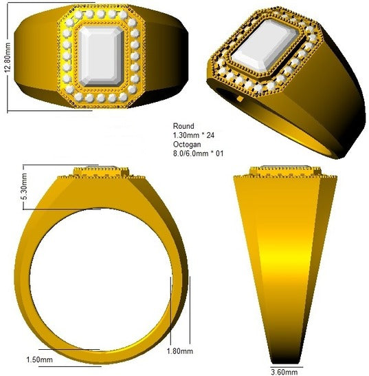 SR3028 — Ring - 9k Yellow Gold detail