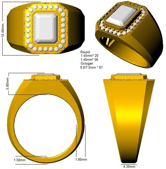 SR3029 — Ring - 9k Yellow Gold detail