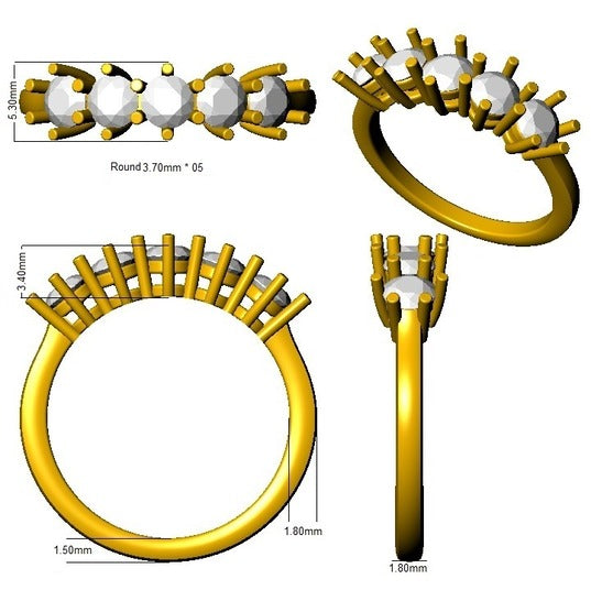 SR3036 — Ring - 9k Yellow Gold detail