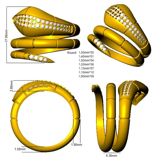 SR3041 — Ring - 9k Yellow Gold detail