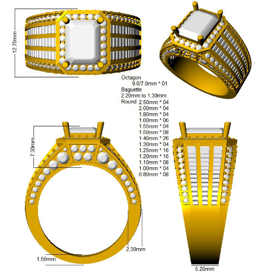 SR313 — Ring - 9k Yellow Gold detail