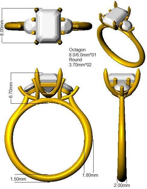 SR3155 — Ring - 18k Two Tone detail