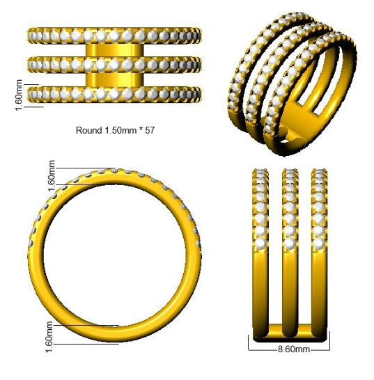 SR3204 — Ring - 9k Yellow Gold detail