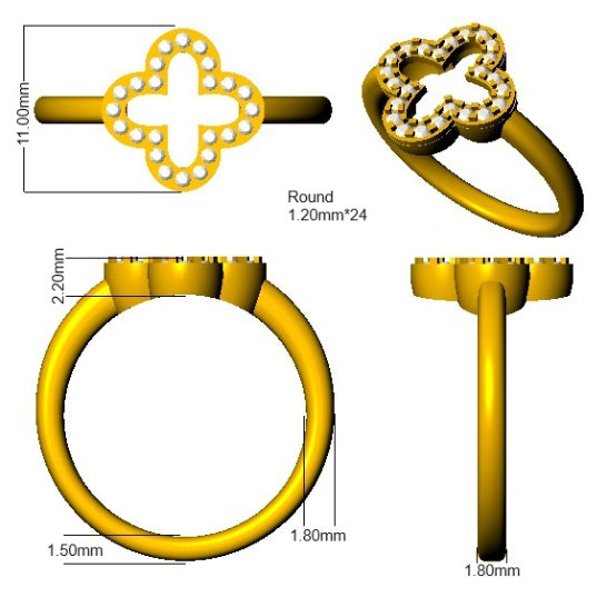 SR3210 — Ring - 9k Yellow Gold detail