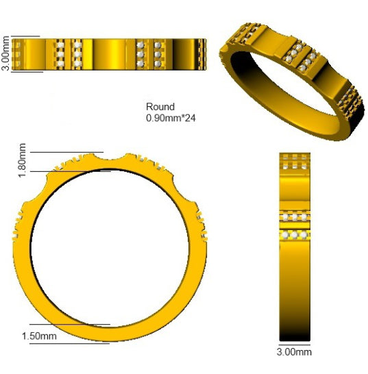 SR3242 — Ring - 9k Yellow Gold detail