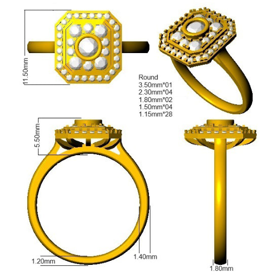 SR3246 — Ring - 18 KT Two Tone detail