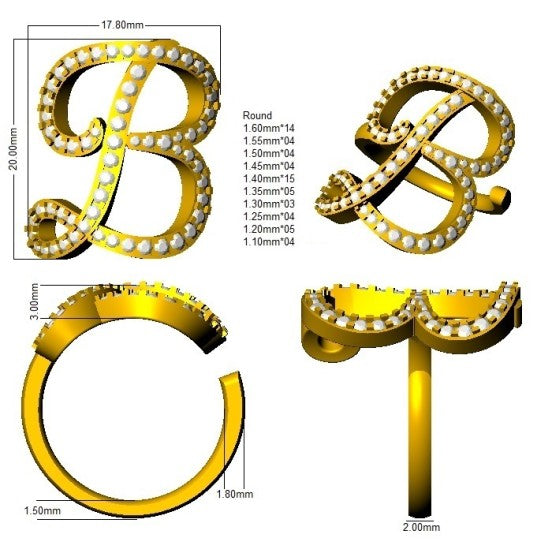 SR3260-B — Ring - 9k Yellow Gold detail