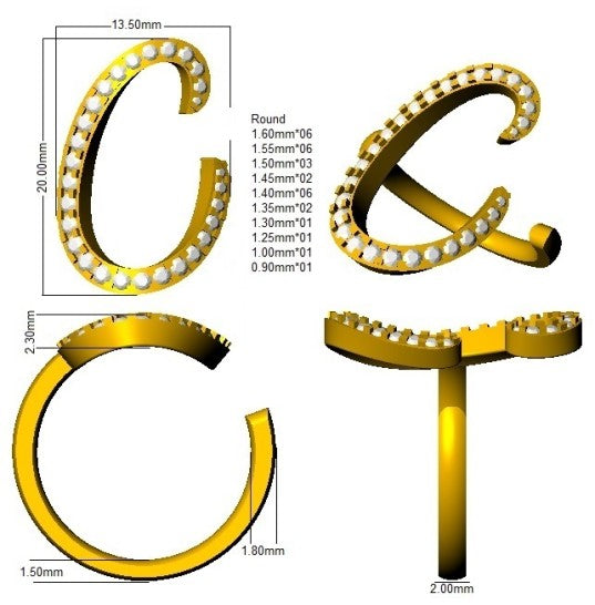 SR3260-C — Ring - 9k Yellow Gold detail