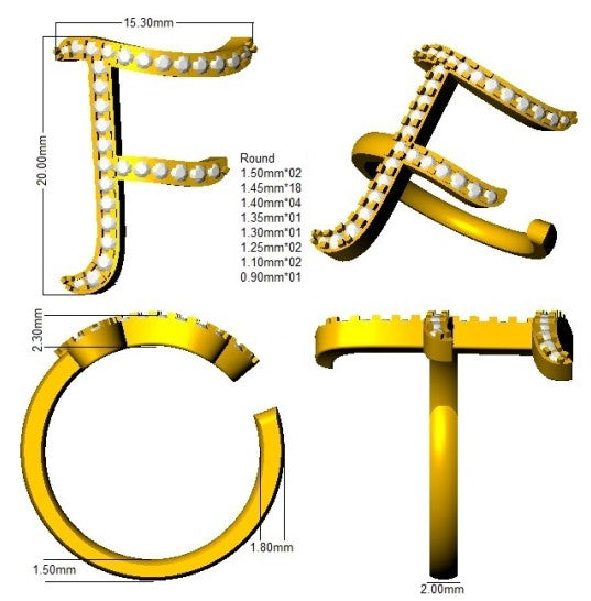 SR3260-F — Ring - 9k Yellow Gold detail
