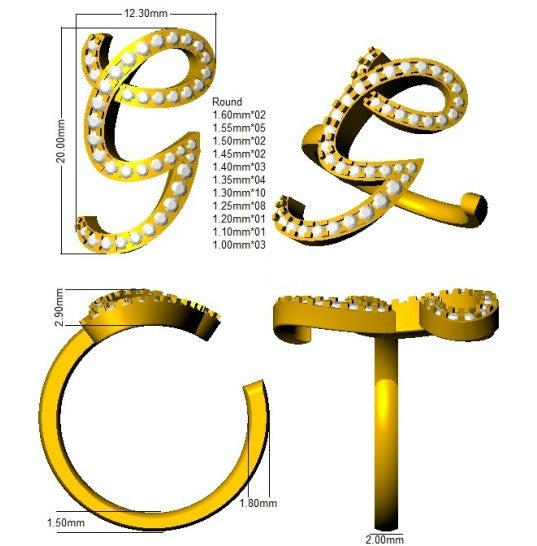 SR3260-G — Ring - 9k Yellow Gold detail