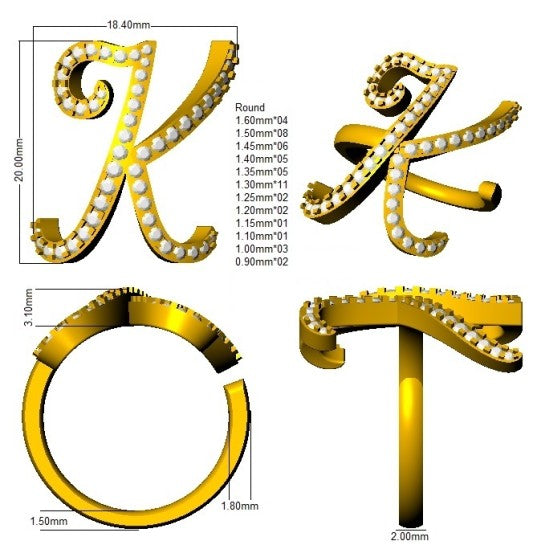 SR3260-K — Ring - 9k Yellow Gold detail