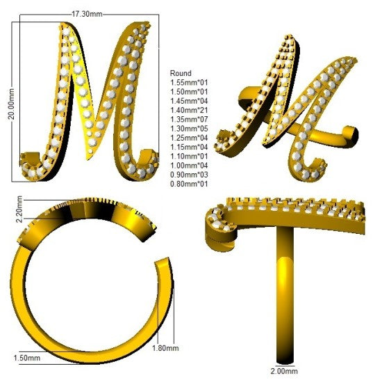 SR3260-M — Ring - 9k Yellow Gold detail