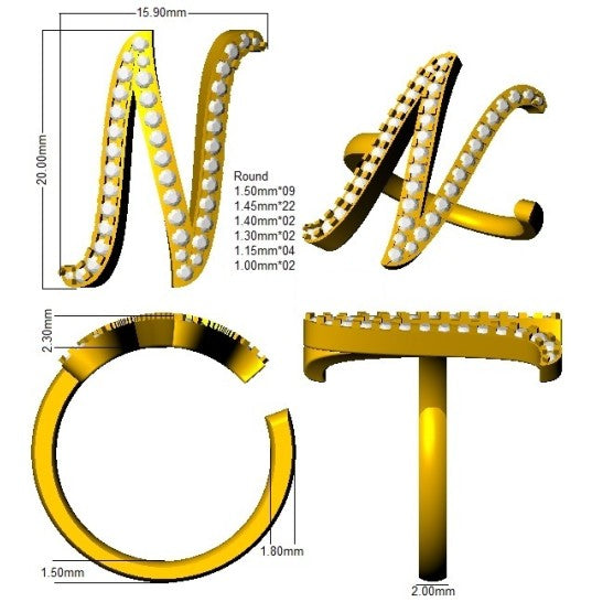 SR3260-N — Ring - 9k Yellow Gold detail
